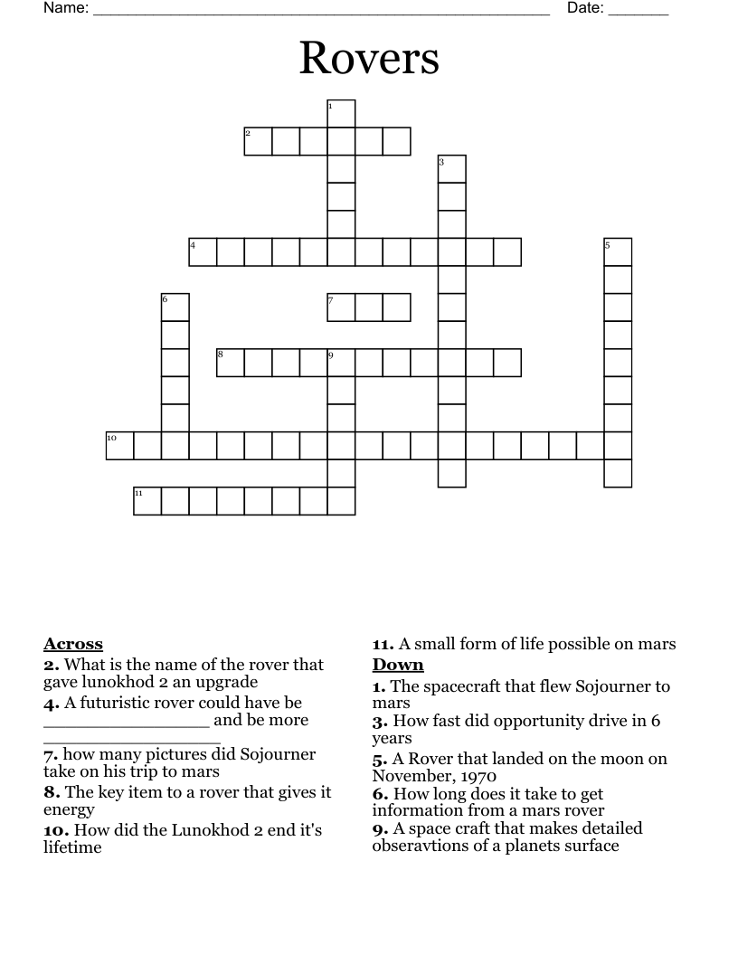Rovers Crossword