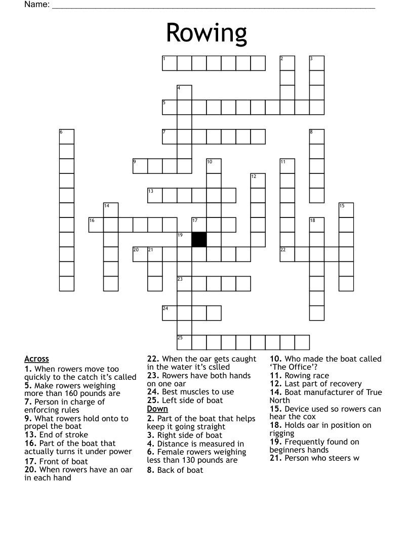 Rowing Crossword