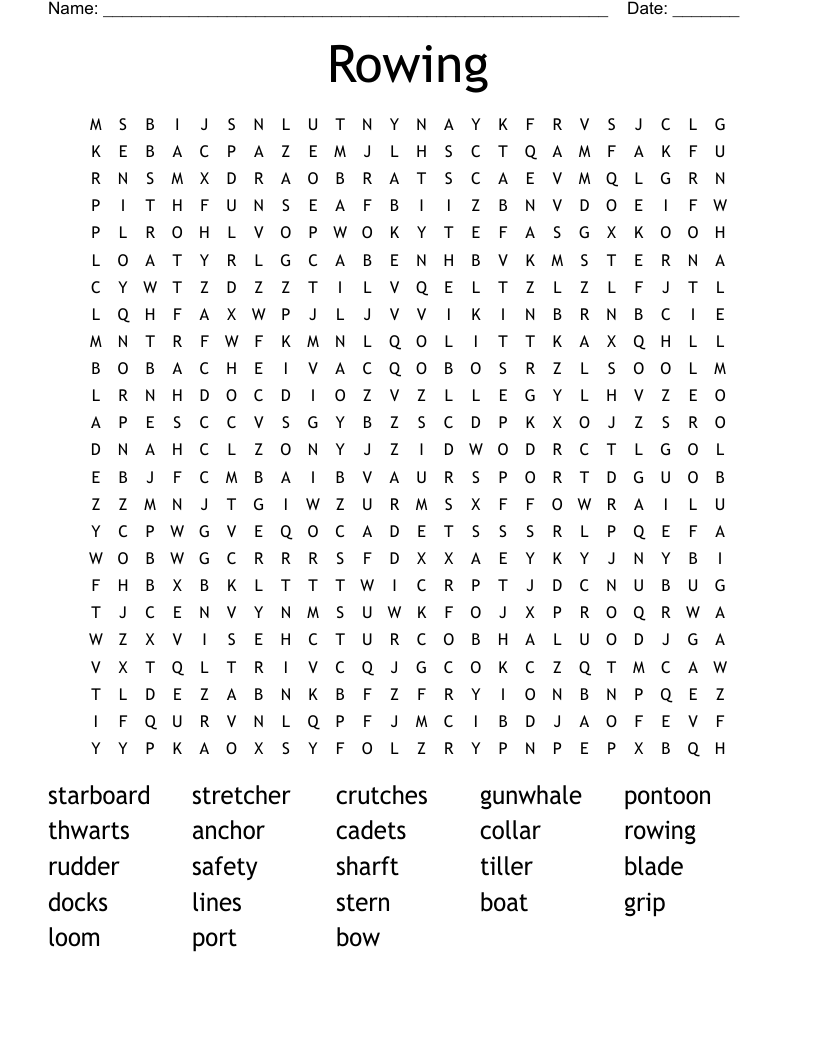 Rowing Word Search