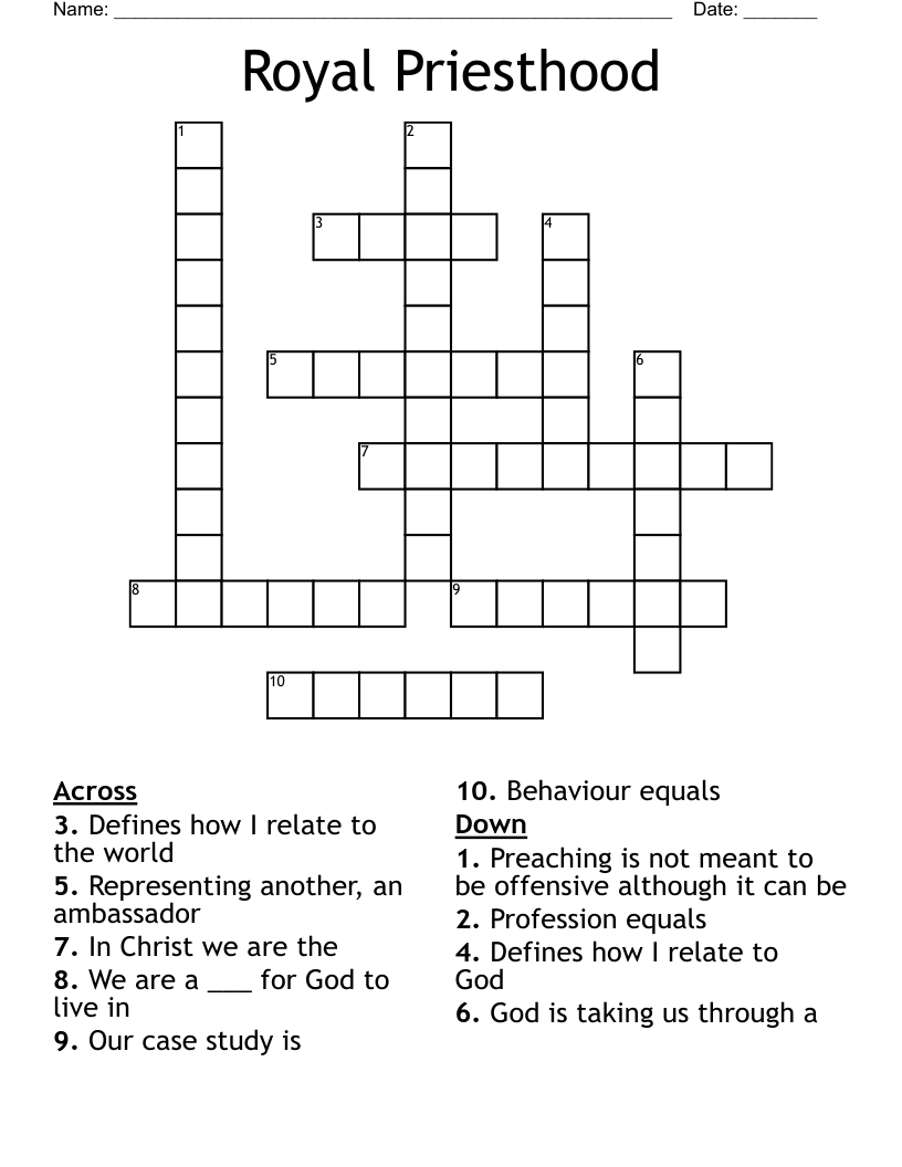 Royal Priesthood Crossword