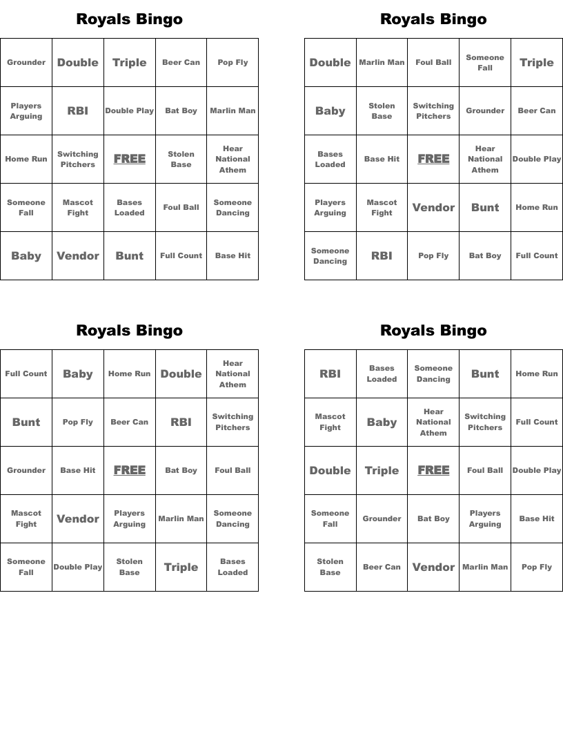 Royals Bingo 