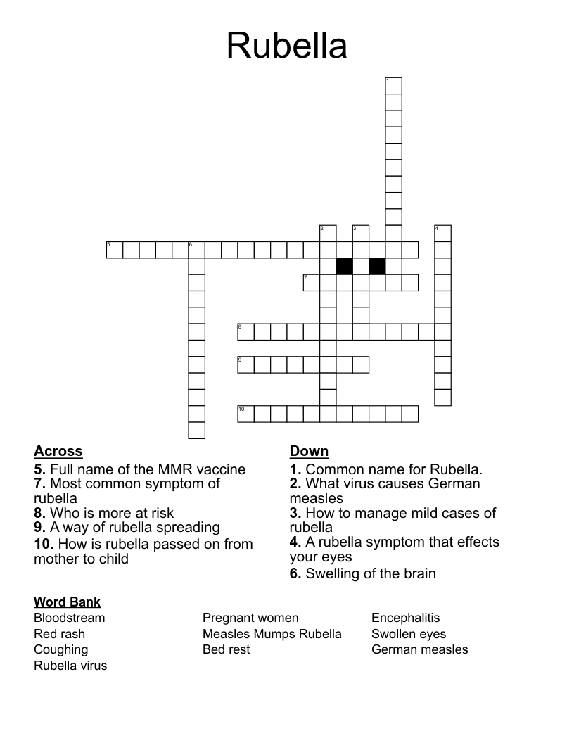 Rubella Crossword