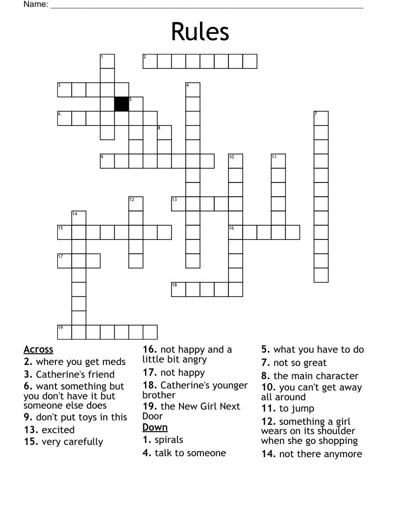 Rules Crossword