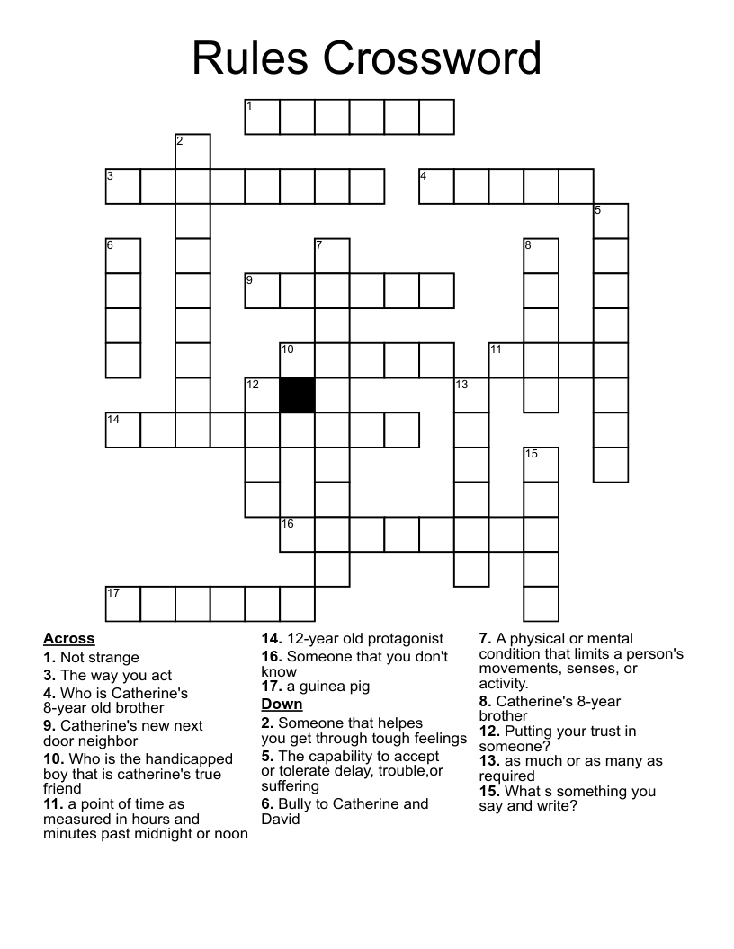 Rules Crossword
