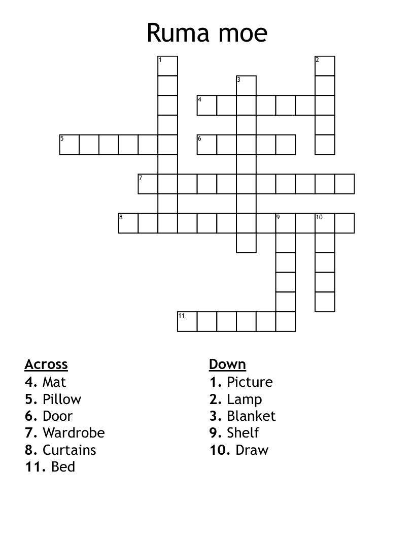 Ruma moe Crossword