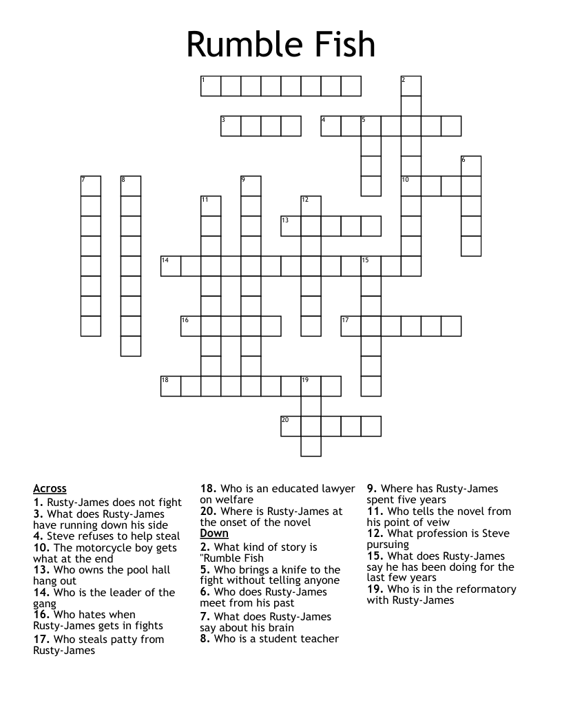 Rumble Fish Crossword