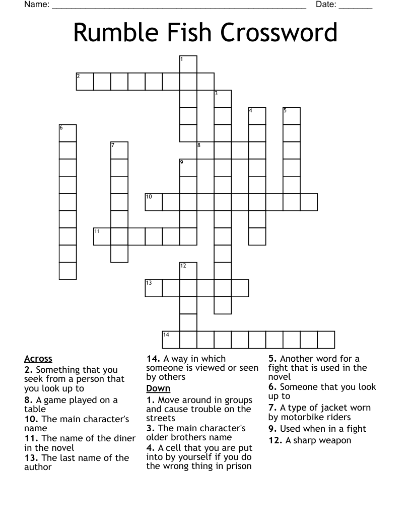 Rumble Fish Crossword