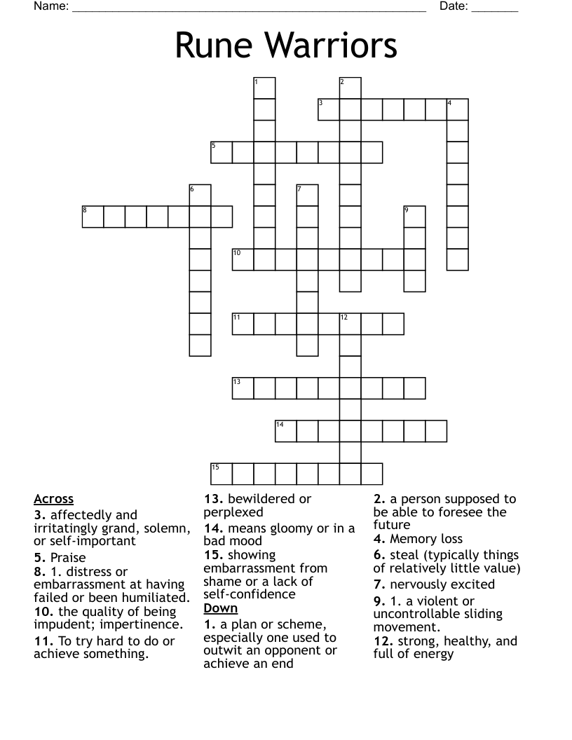 Rune Warriors Crossword