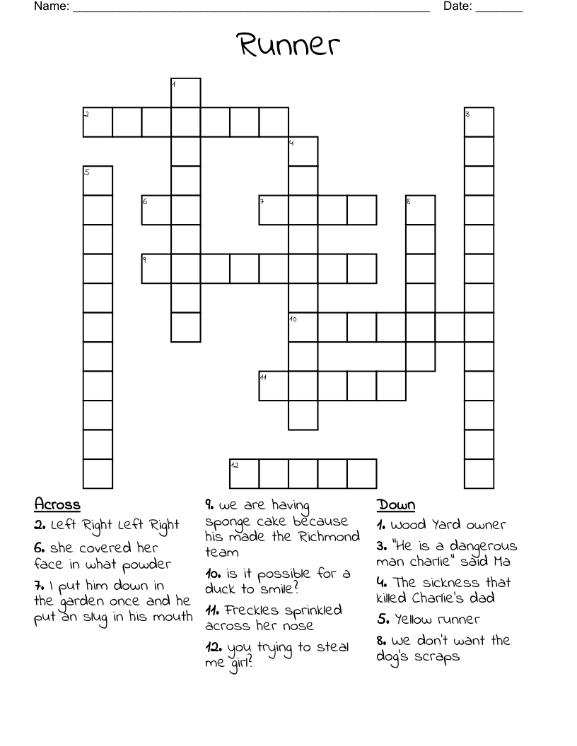 Runner Crossword