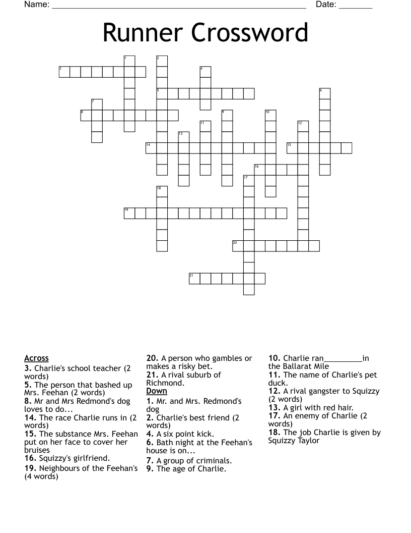 Runner Crossword
