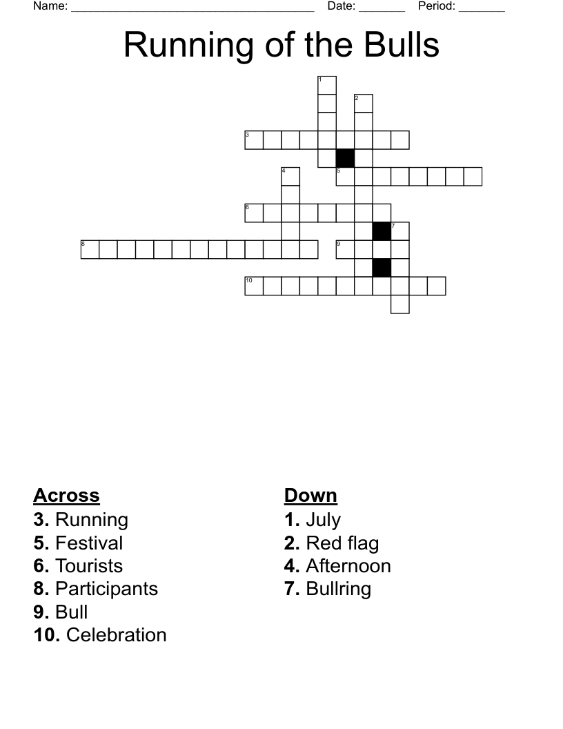 Running of the Bulls  Crossword