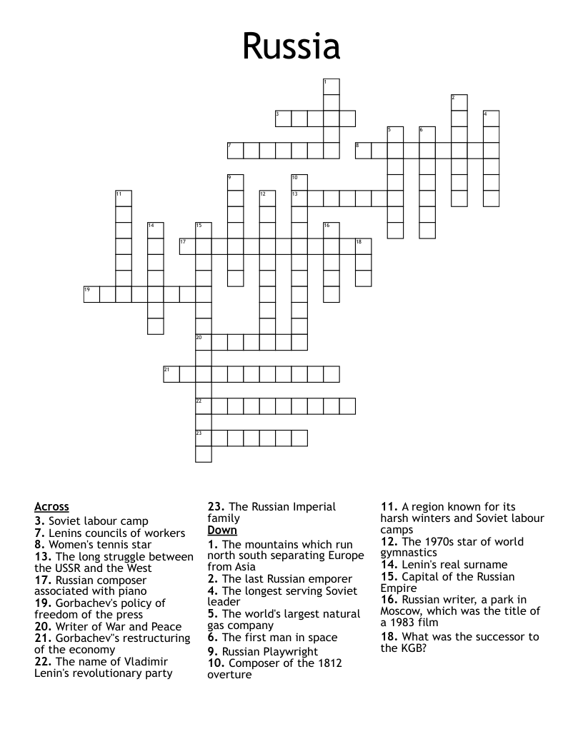 Russia Crossword