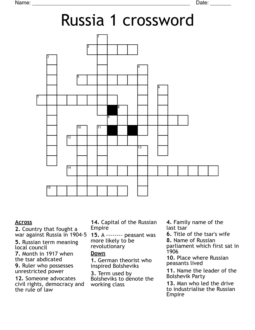 Russia 1 crossword