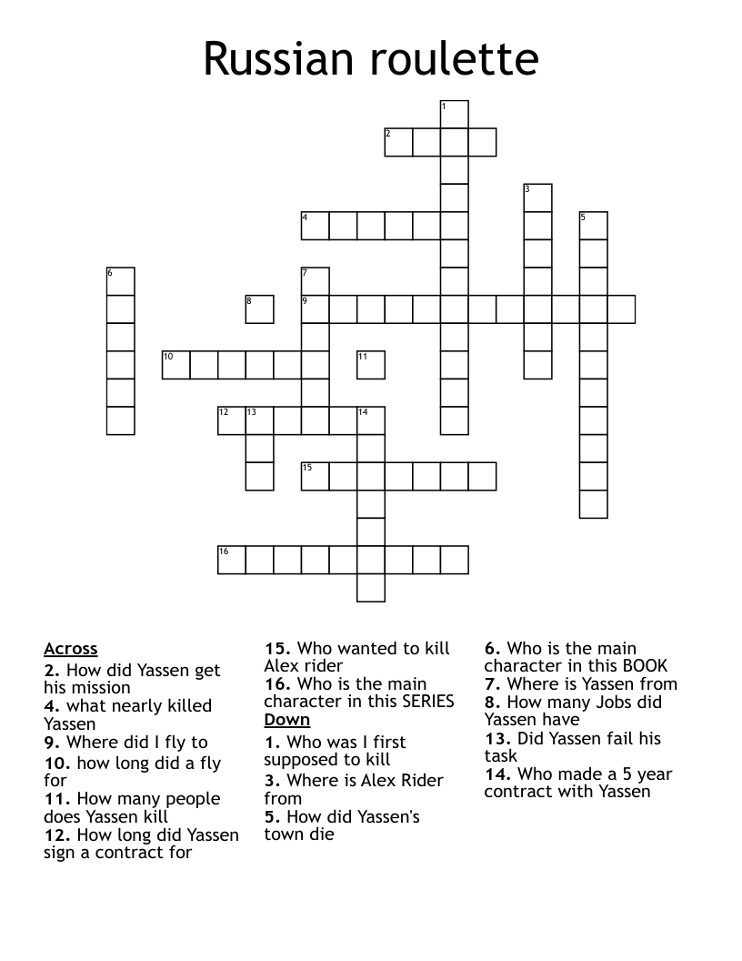 Russian roulette Crossword