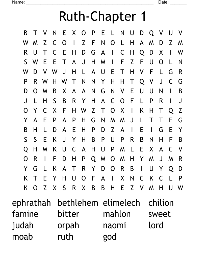 Ruth-Chapter 1 Word Search
