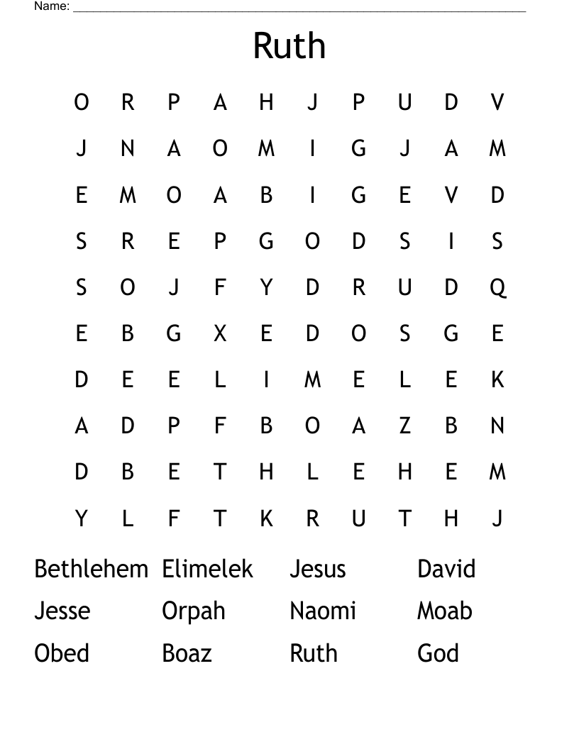 Ruth Word Search