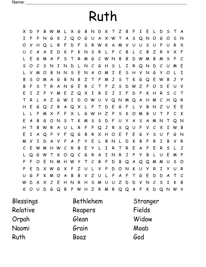 Ruth Word Search