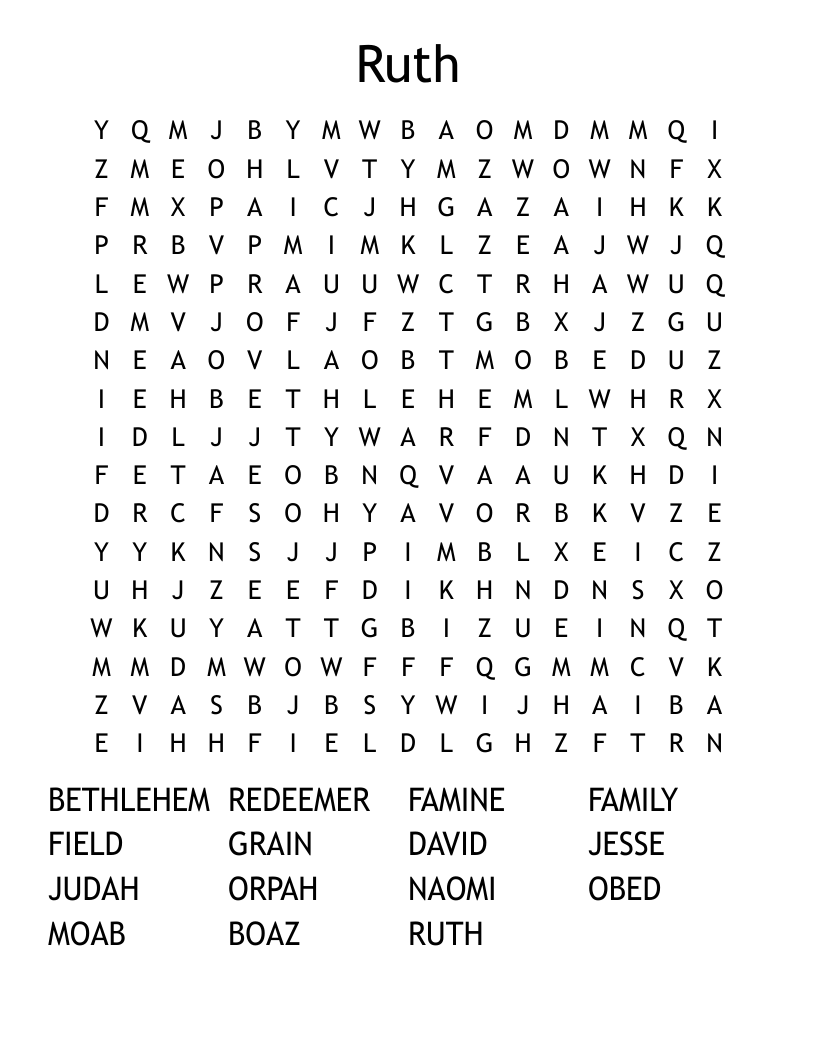 Ruth Word Search