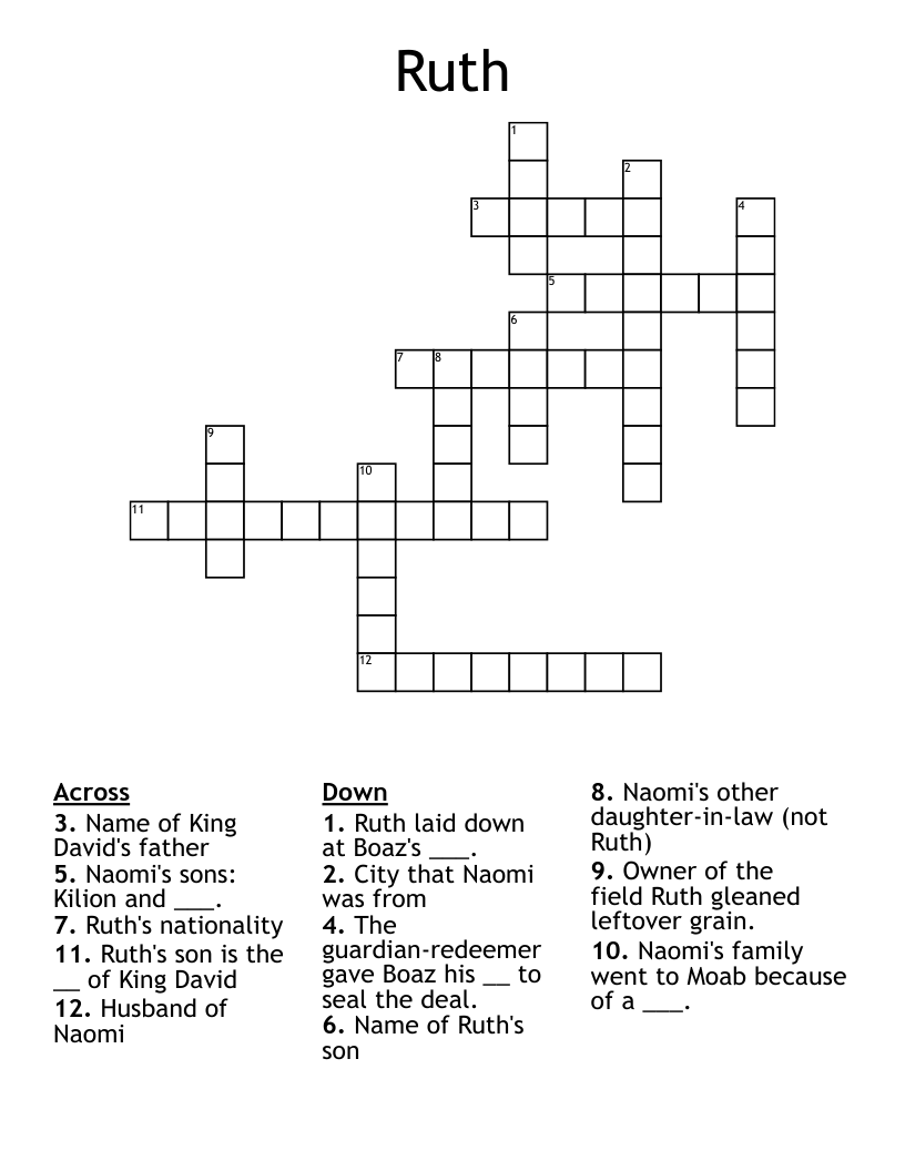 Ruth Crossword