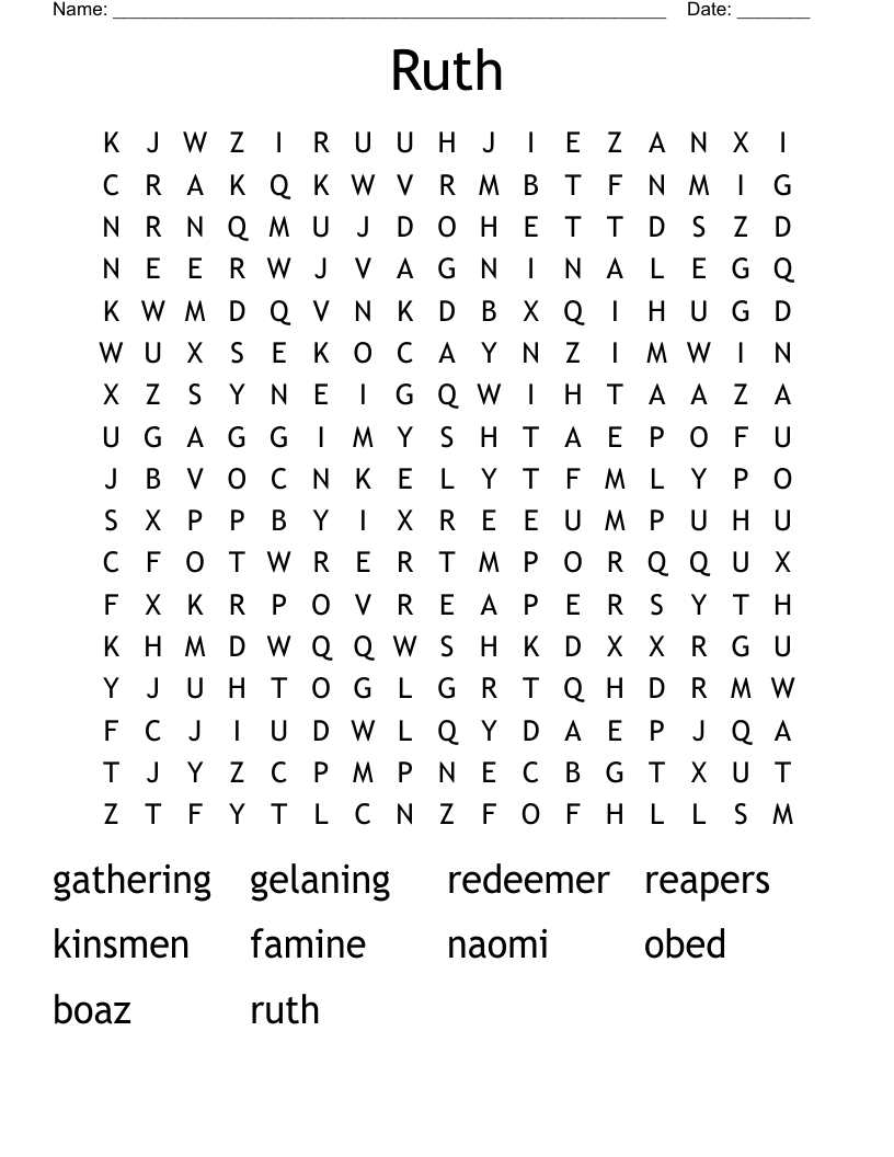 Ruth Word Search