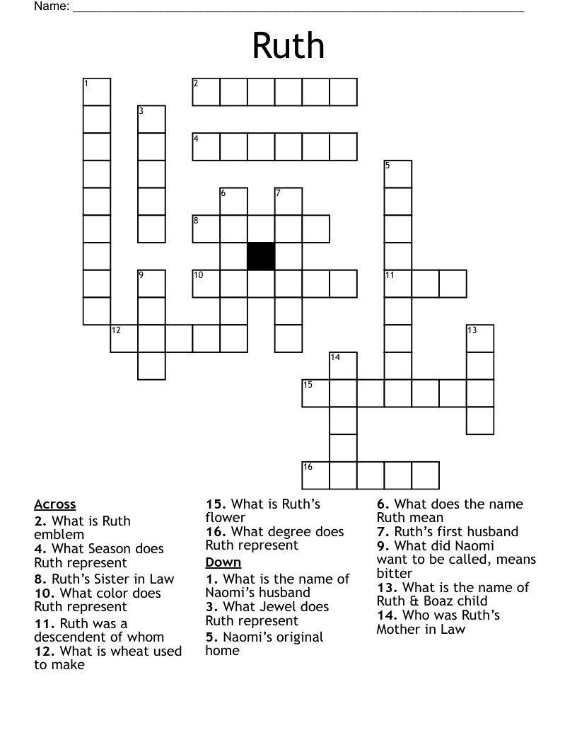 Ruth Crossword