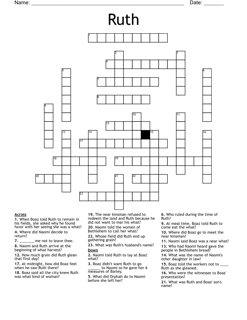 Ruth Crossword