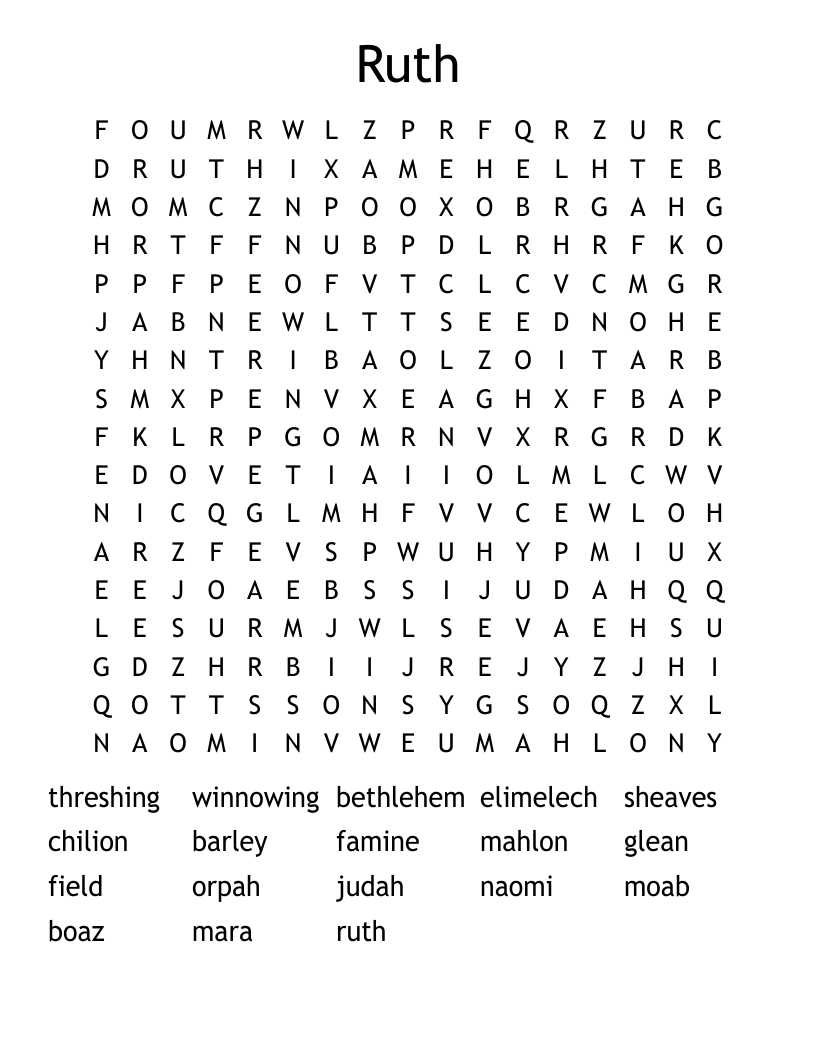 Ruth Word Search