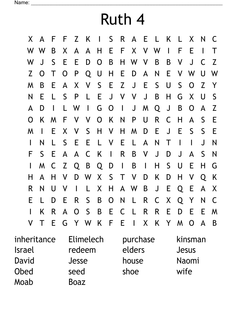 Ruth 4 Word Search