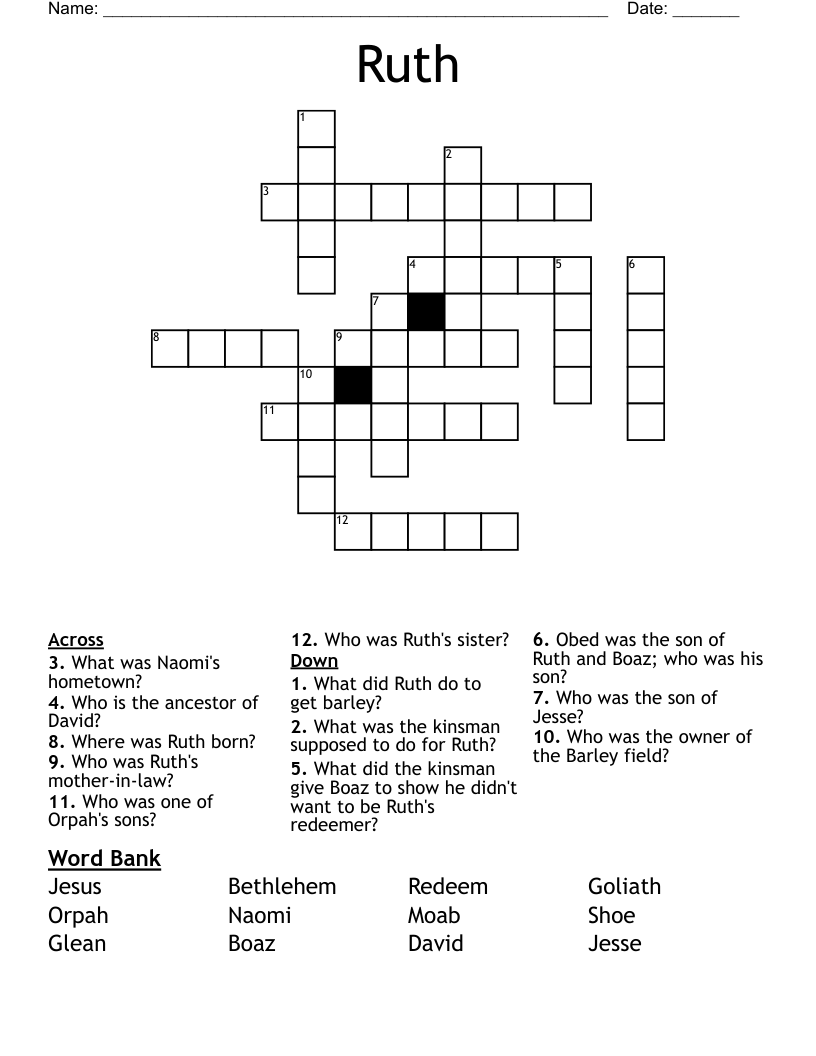 Ruth Crossword