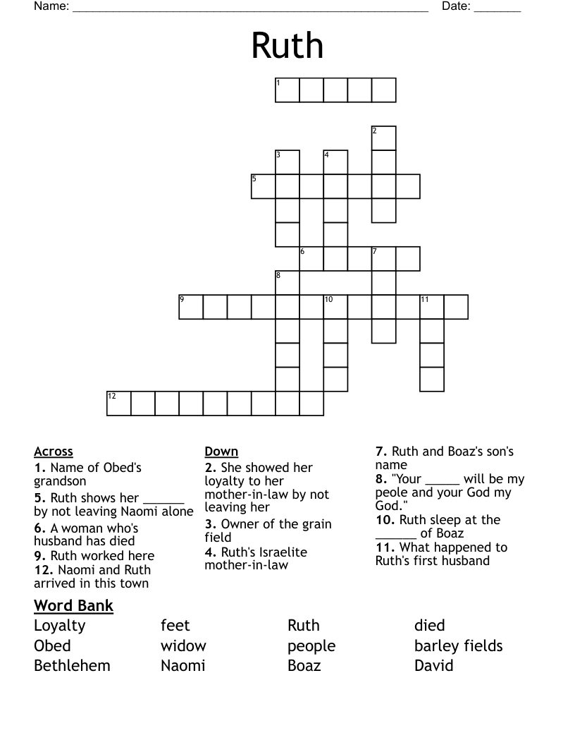 Ruth Crossword
