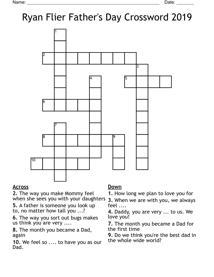 Ryan Flier Father's Day Crossword 2019