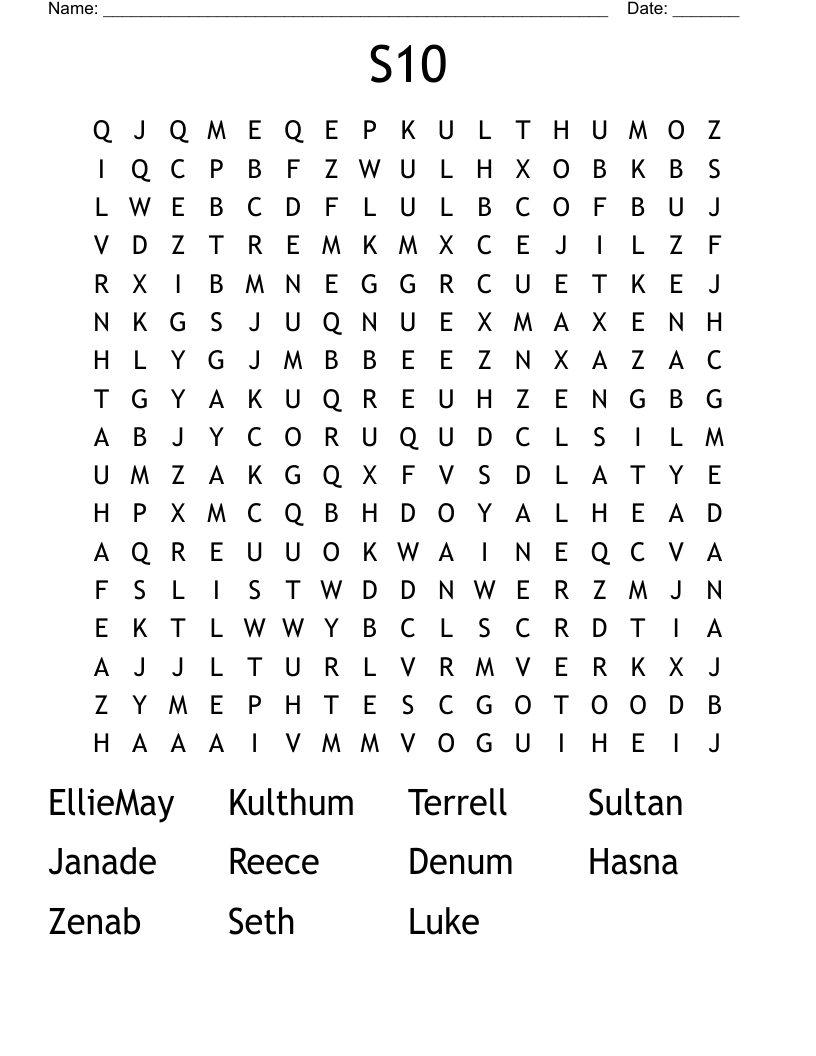 S10 Word Search
