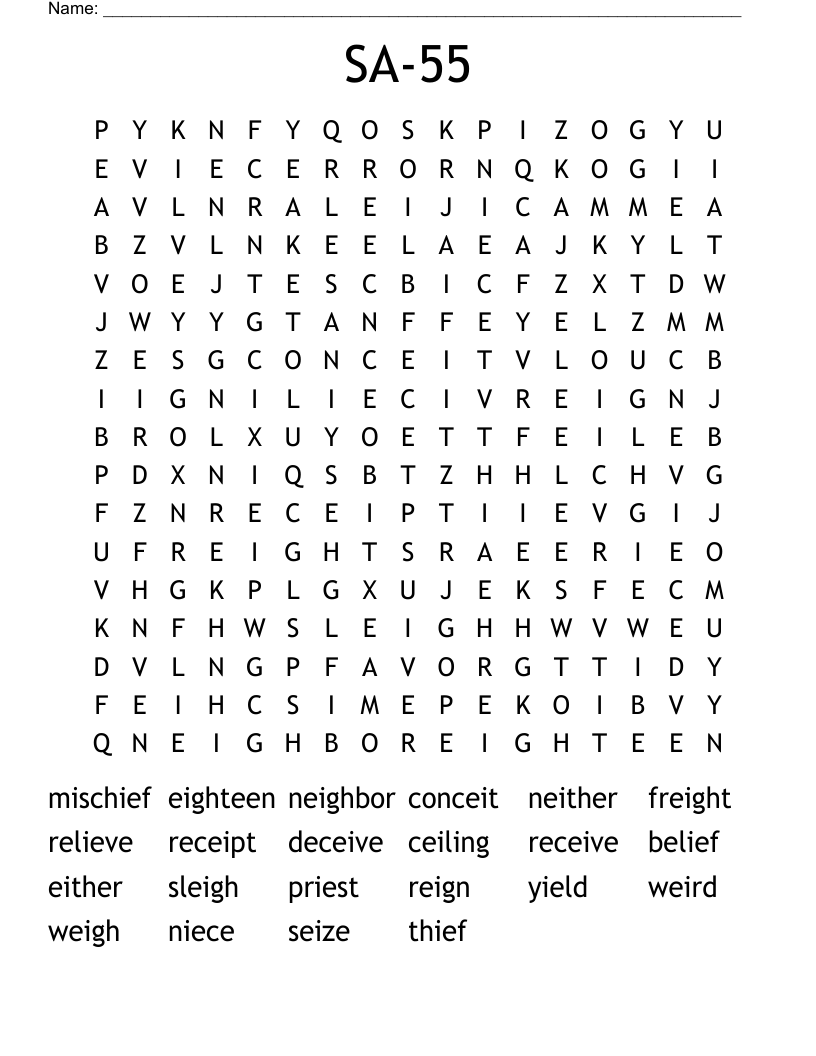 SA-55 Word Search