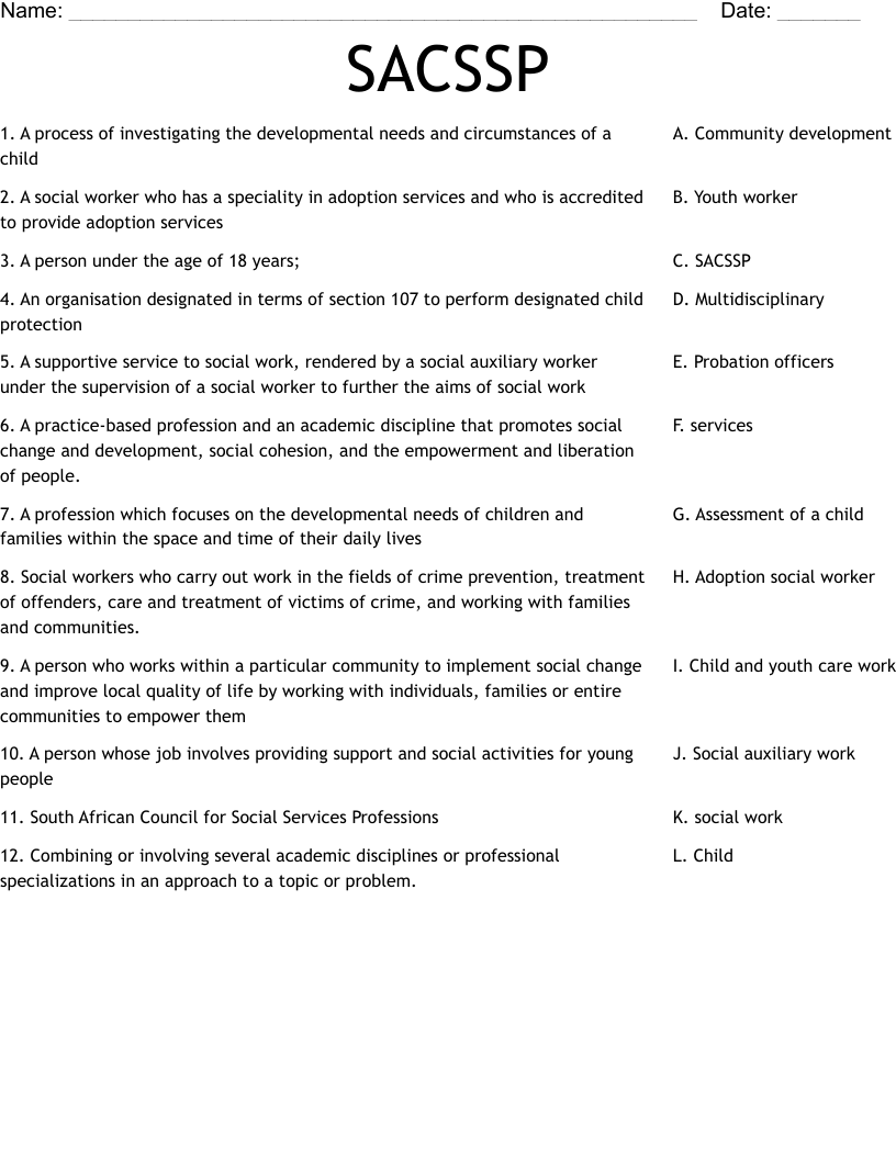 SACSSP Worksheet