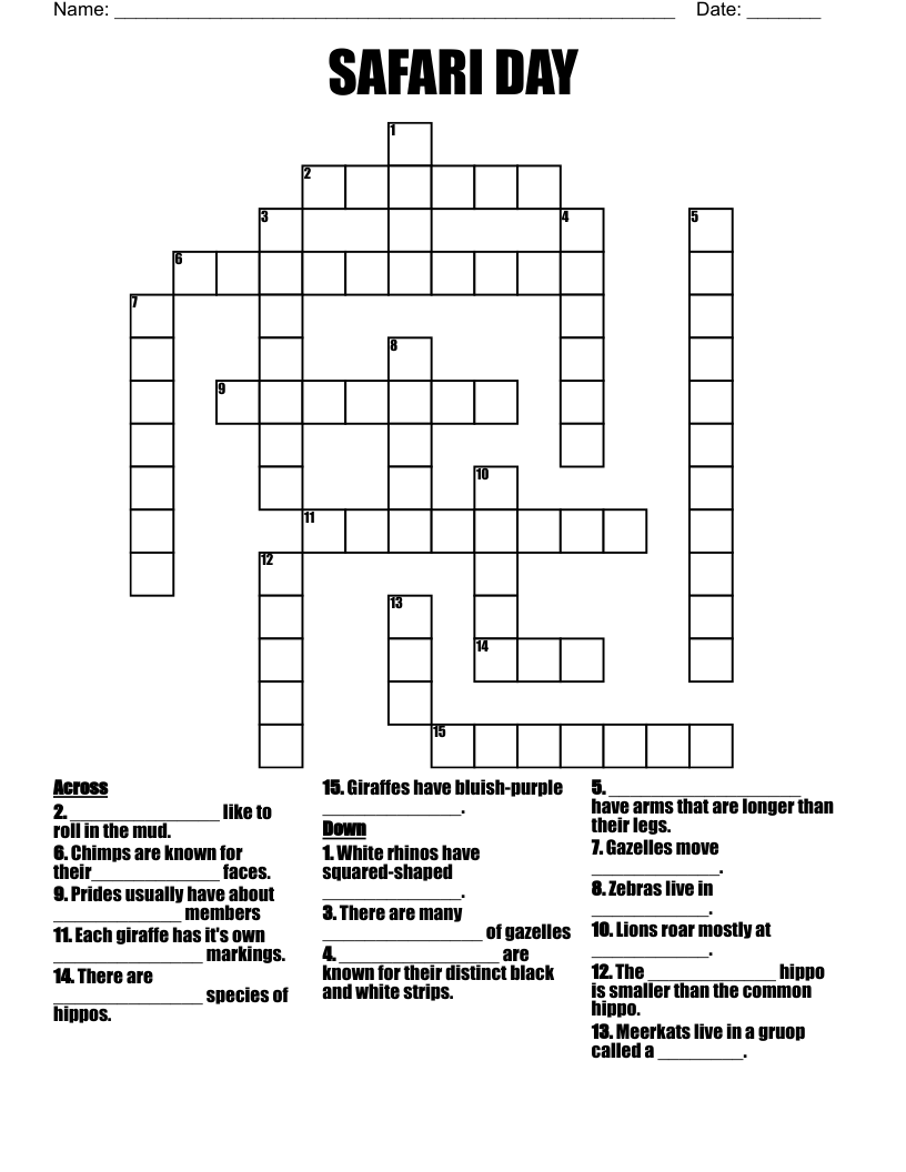 SAFARI DAY Crossword