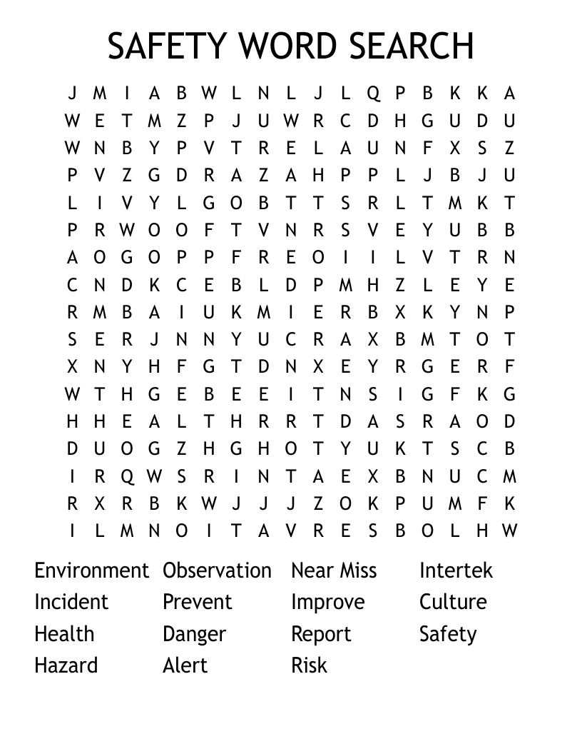 SAFETY WORD SEARCH
