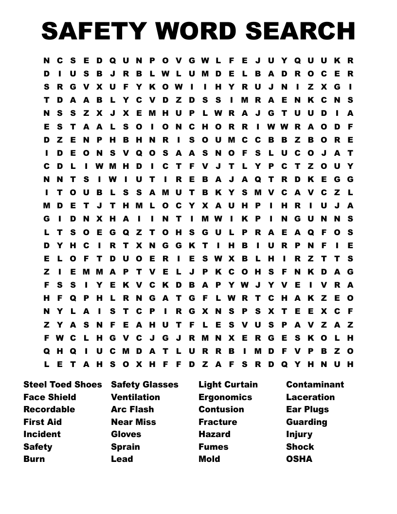 SAFETY WORD SEARCH