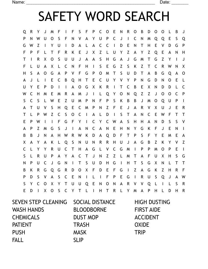 SAFETY WORD SEARCH
