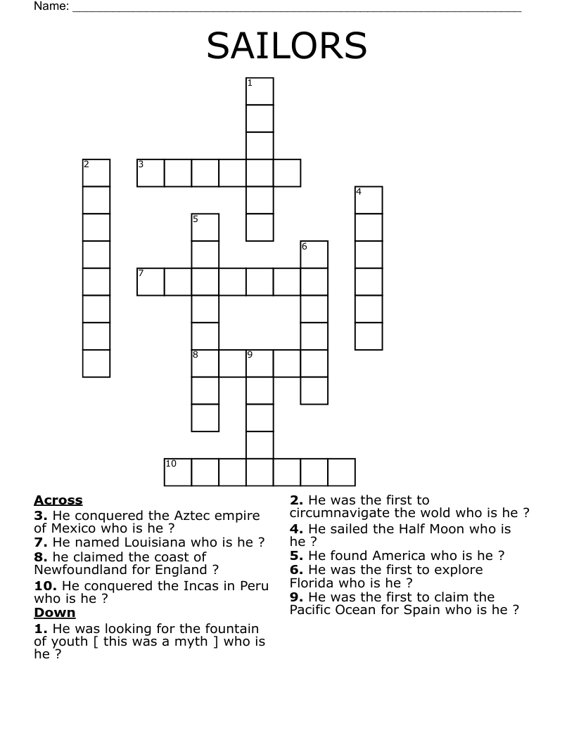 SAILORS  Crossword
