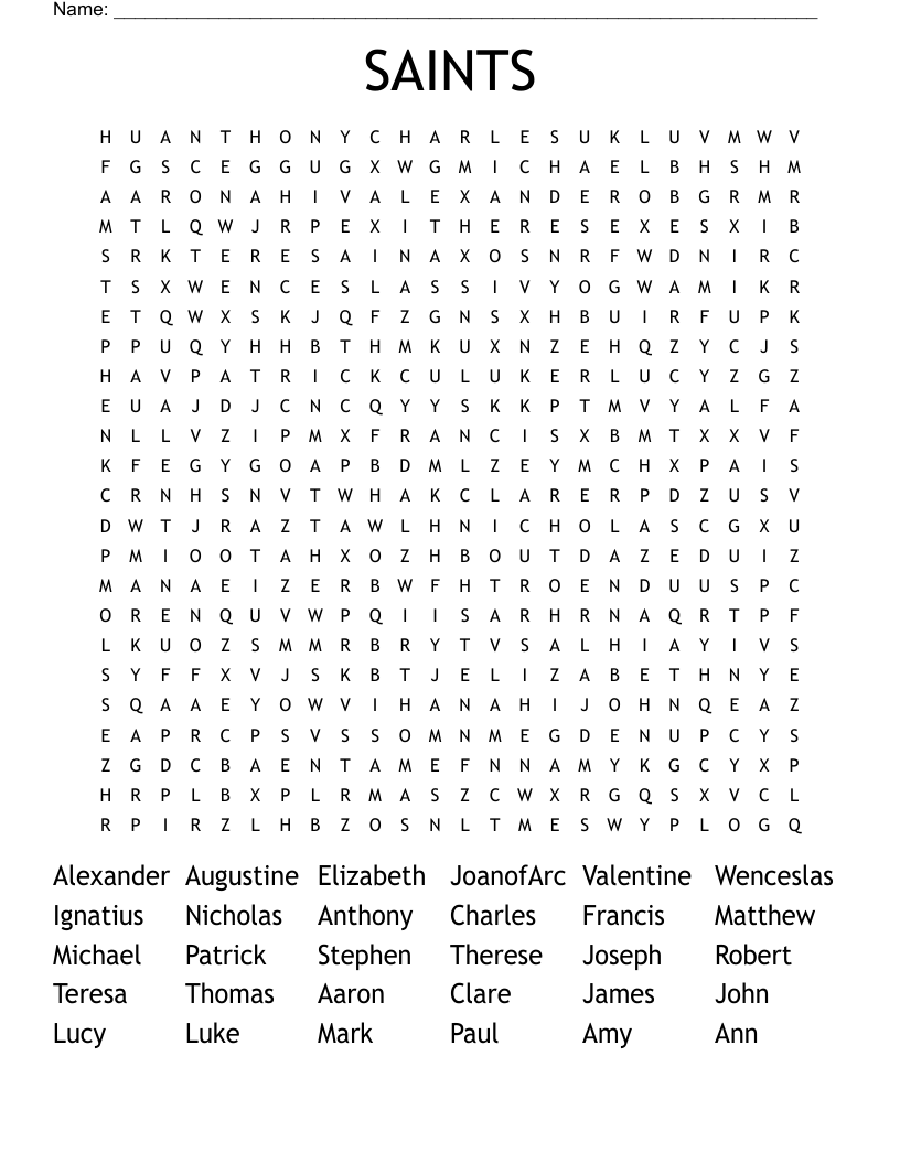 SAINTS Word Search
