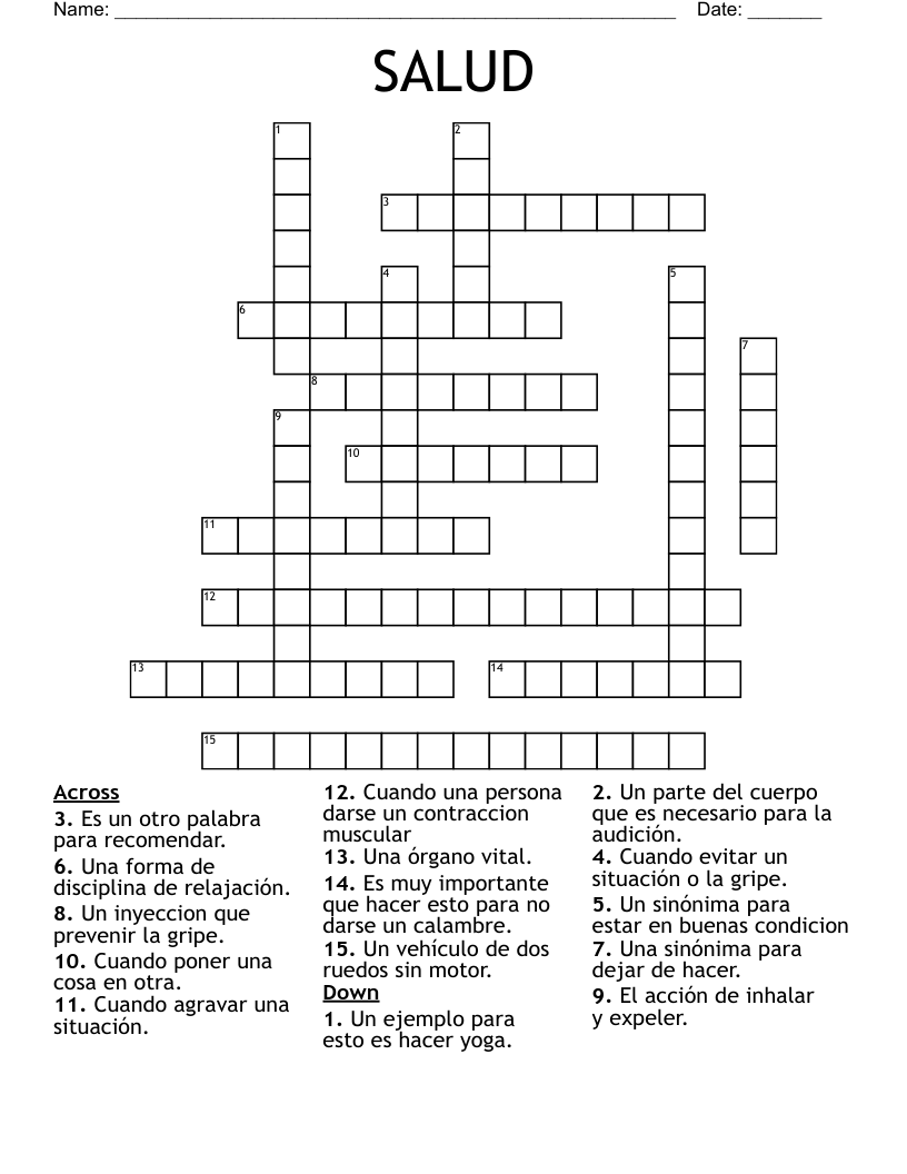 SALUD Crossword