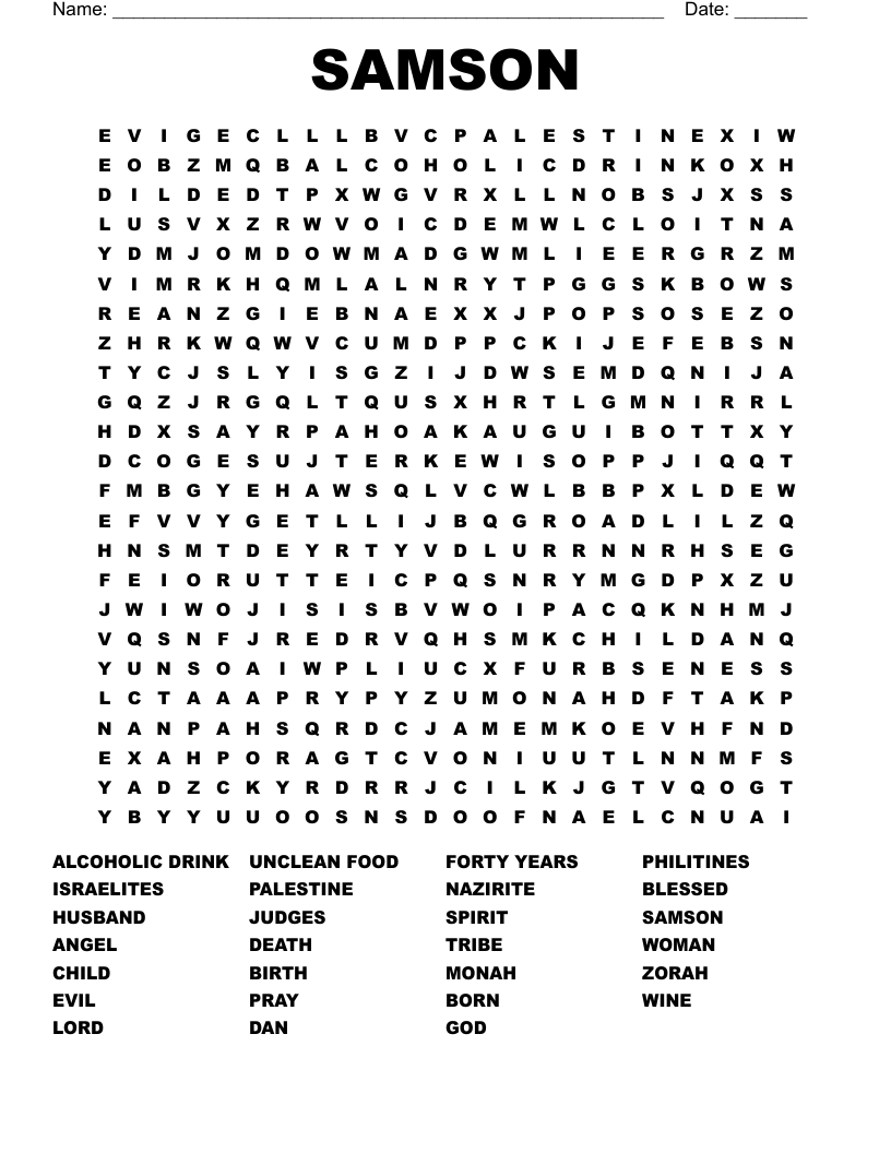 SAMSON Word Search
