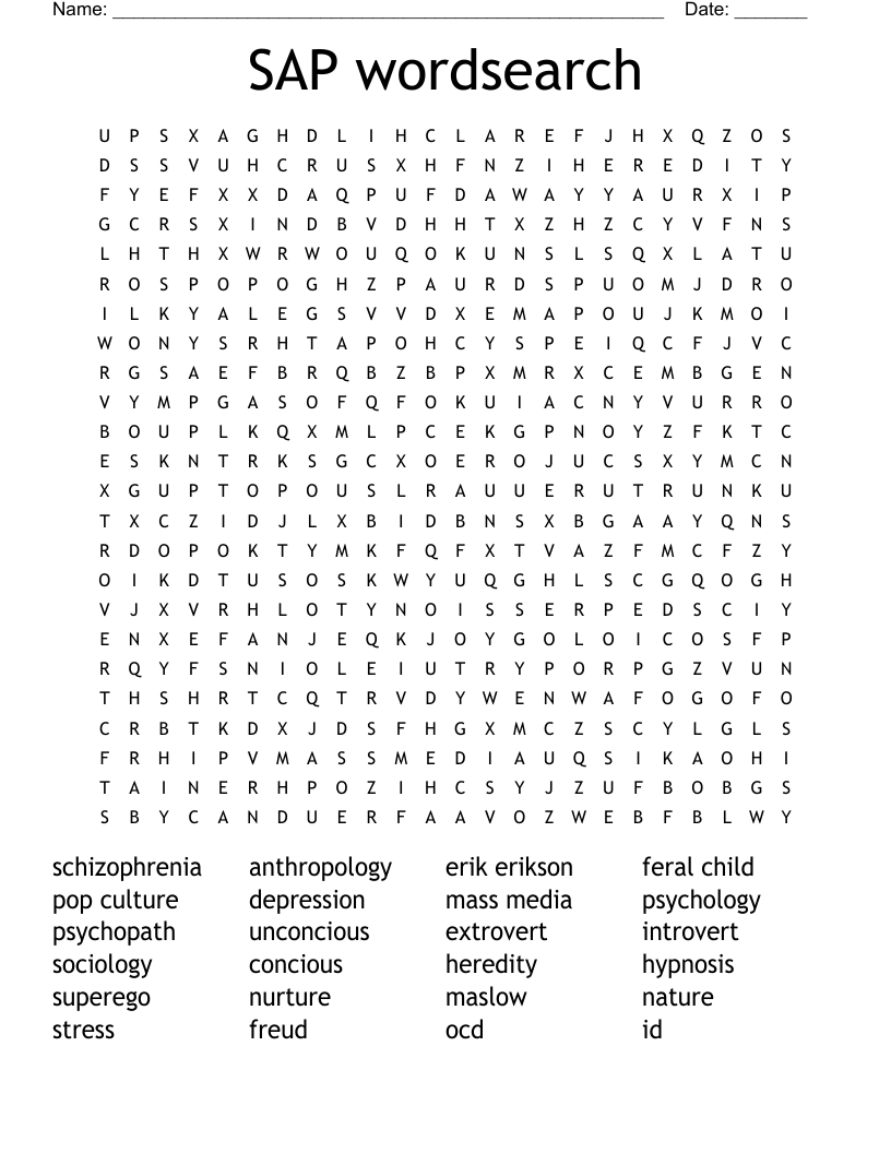 SAP wordsearch