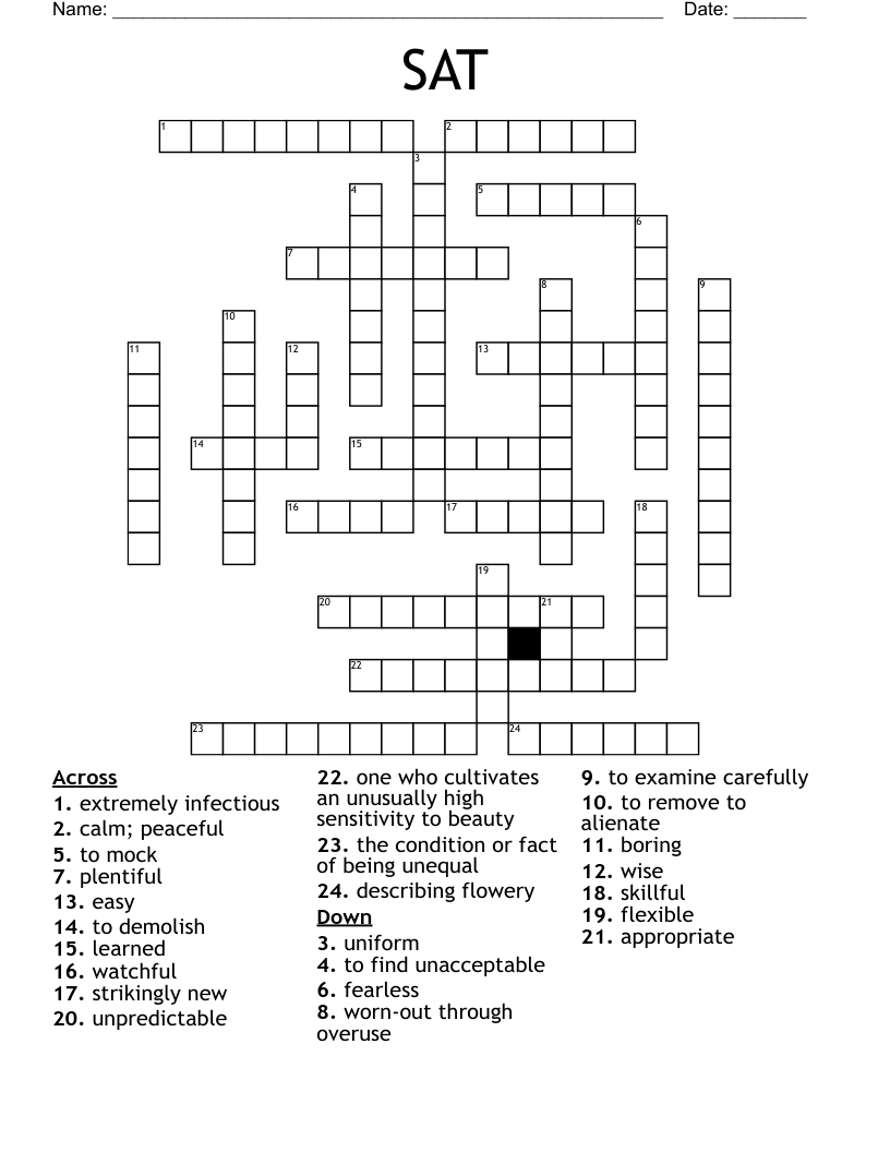 SAT Crossword