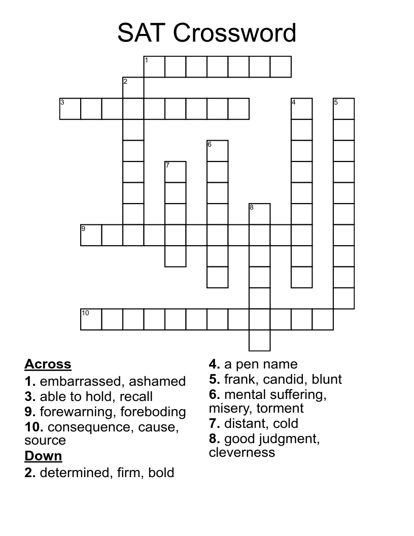 SAT Crossword