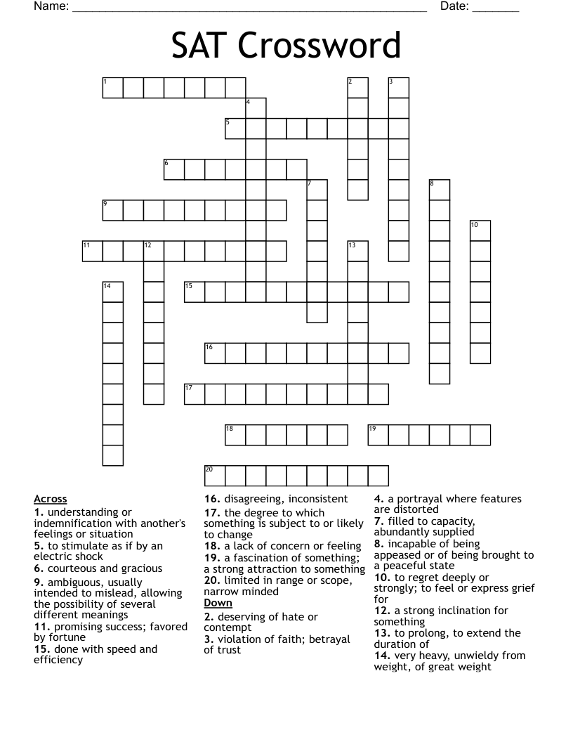 SAT Crossword