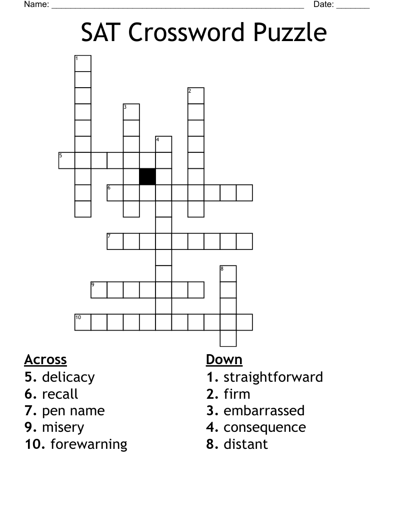 SAT Crossword Puzzle