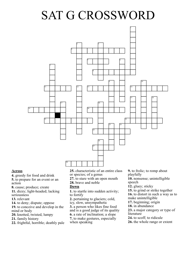 SAT G CROSSWORD