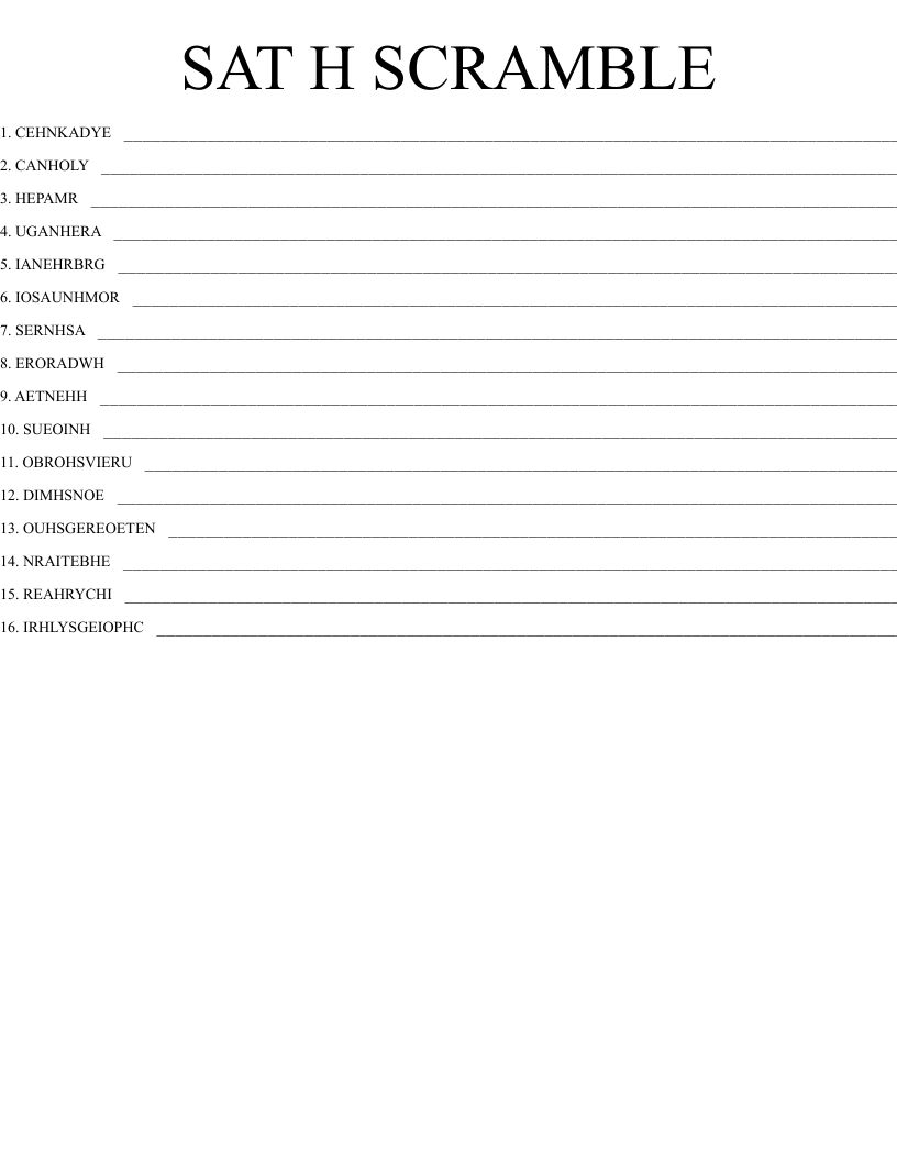 SAT H SCRAMBLE