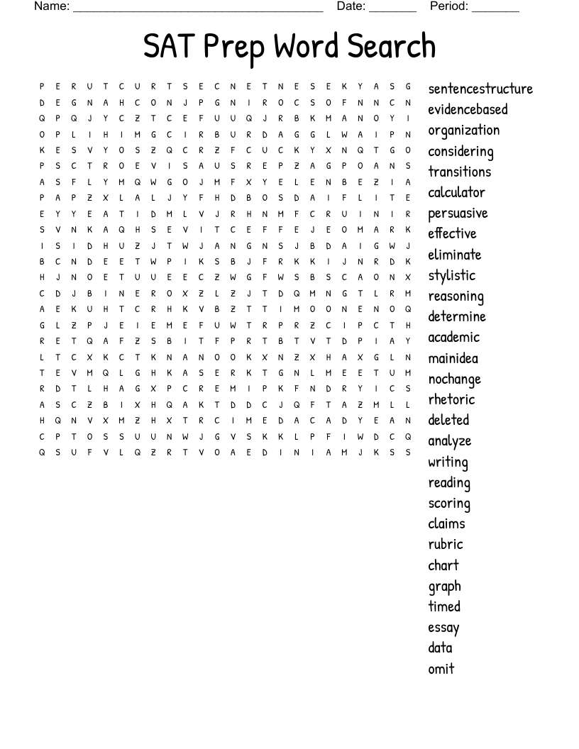 SAT Prep Word Search